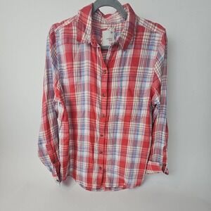 Womens ,sz L, SO, favorite shirt, button down plaid
